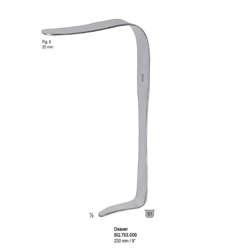 [BQ.753.000] Retractor Deaver 25mm, 230mm fig. 0