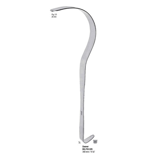 [BQ.753.025] Retractor Deaver 25mm, 360mm fig. 2.5