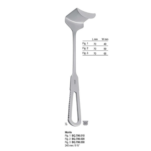 [BQ.796.010] Retractor Morris SE 70x40mm, 245mm fig.1