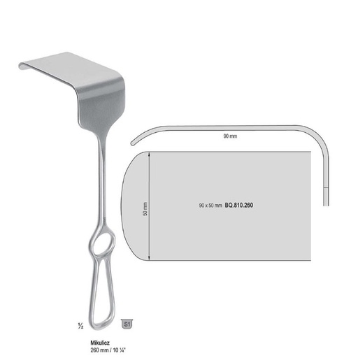 [BQ.810.260] Retractor Mikulicz 90x50mm, 260mm