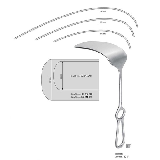 [BQ.814.010] Retractor Mikulicz 95x35mm, 260mm