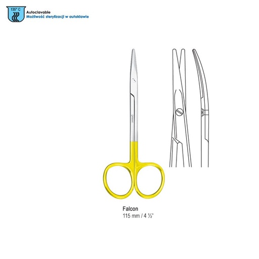 [BS.119.115] Falcon-Cut Scissors strabismus Falcon curved 115mm 