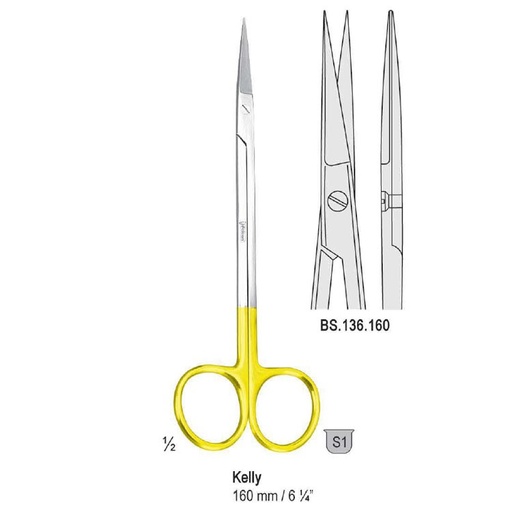 [BS.136.160] Falcon-Cut Scissors Kelly straight 160mm 