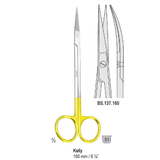 [BS.137.160] Falcon-Cut Scissors Kelly curved 160mm 
