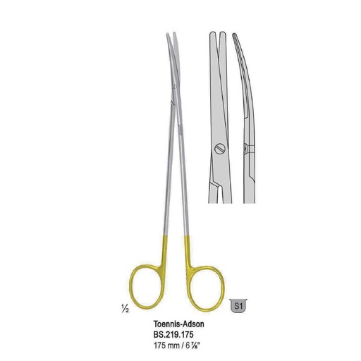 [BS.219.175] Falcon-Cut Scissors Toennis-Adson curved 175mm