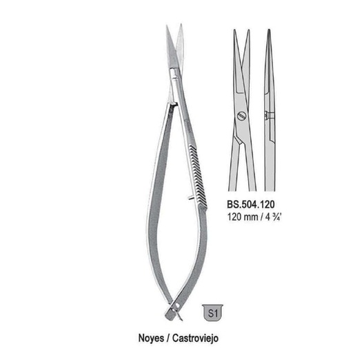 [BS.504.120] Scissors Noyes/Castroviejo straight 120mm