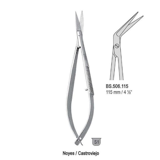 [BS.506.115] Scissors Noyes/Castroviejo angled 115mm