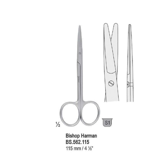 [BS.562.115] Scissors Bishop Harman straight 115mm