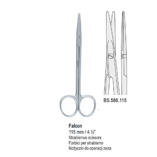 [BS.586.115] Scissors strabismus Falcon straight 115mm 