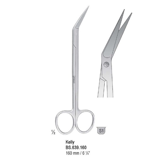 [BS.639.160] Scissors Kelly angled 160mm