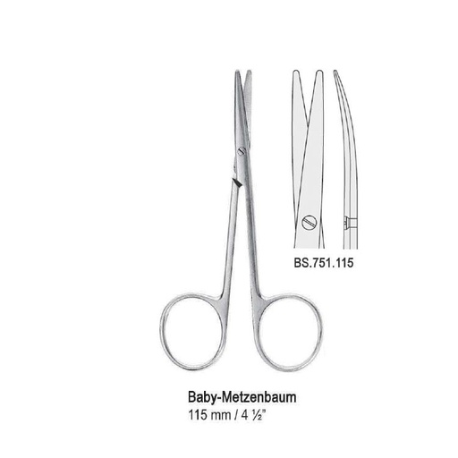 [BS.751.115] Scissors Baby-Metzenbaum curved 115mm