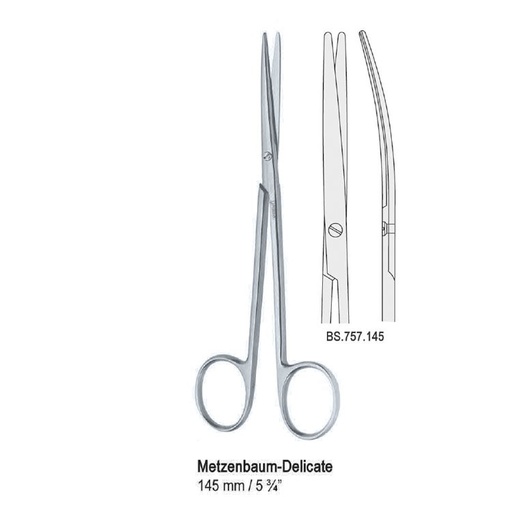 [BS.757.145] Scissors Metzenbaum-Delicate BL/BL curved 145mm