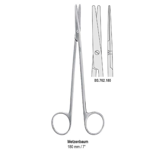 [BS.762.180] Scissors Metzenbaum BL/BL straight 180mm