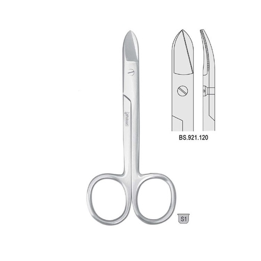 [BS.921.120] Scissors crown Bee Bee cur. 120mm saw edge