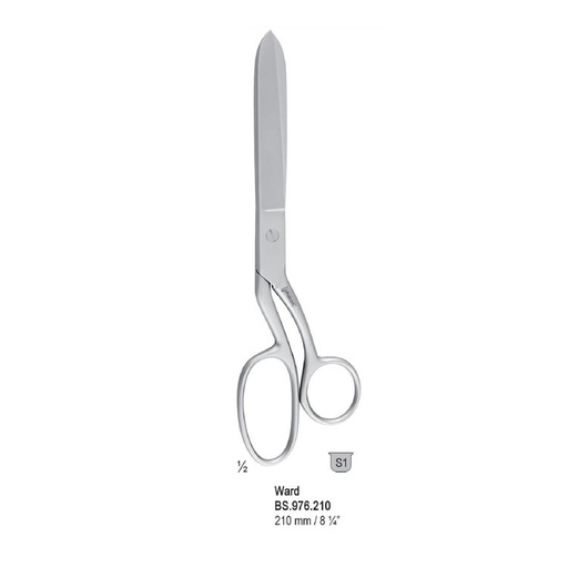 [BS.976.210] Scissors bandage Ward crank bent 210mm
