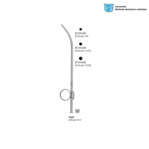 [BT.270.010] Tube suction Magill ø 3.0mm (9 FG) 210mm