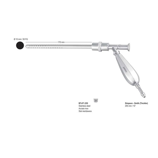 [BT.471.255] Tube suction Simpson-Smith (Tinckler) 255mm SS