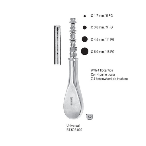 [BT.502.000] Trocar Universal set with 4 tips 