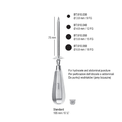 [BT.510.040] Trocar Standard ø 4.0mm / 12 FG, 165mm
