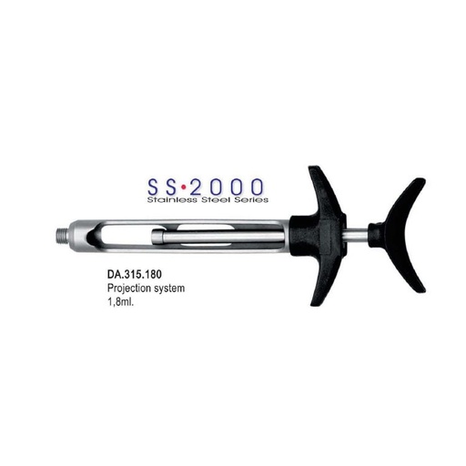 [DA.315.180] SS-2000 Syringe self aspirating Projection-System 1.8ml. Metric 