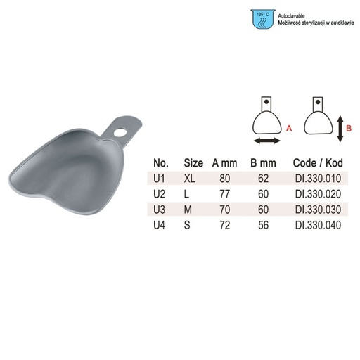 [DI.330.040] Impression tray edentulous solid upper fig. 4, size S