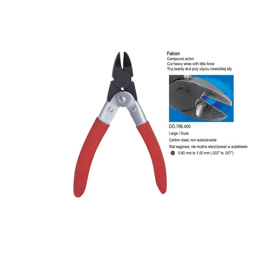 [DO.786.400] Falcon hard wire side cutter heavy duty, Large