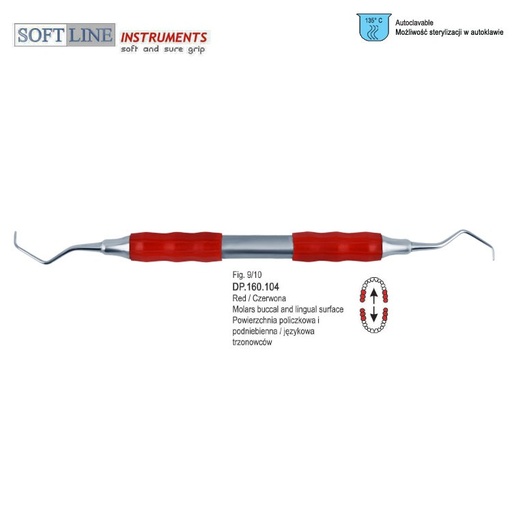 [DP.160.104] Soft-Line Curette Gracey de fig. 9/10 (Red)