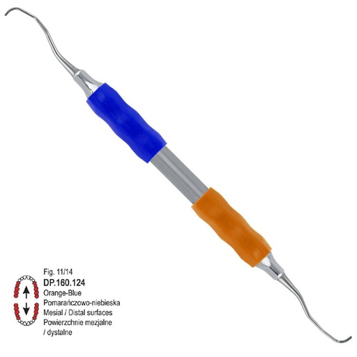 [DP.160.124] Soft-Line Curette Gracey de fig. 11/14 (Orange/Blue)