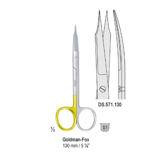 [DS.571.130] Super-Cut Scissors Goldman-Fox curved 130mm 
