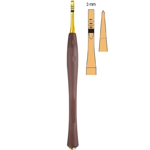 [DS.813.030] Century-Line Osteotome with marking straight 3mm (White)