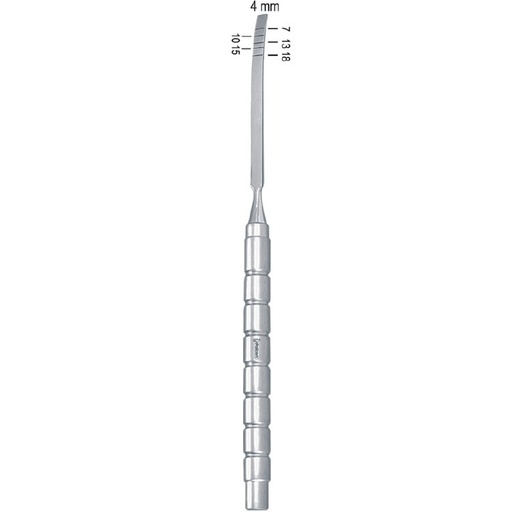[DS.825.040] Osteotome bone Falcon with marking curved 4mm
