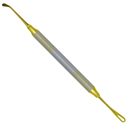 [DS.845.015T] Classic-Lite Raspatory for fine tissue fig. 1, TIN coated