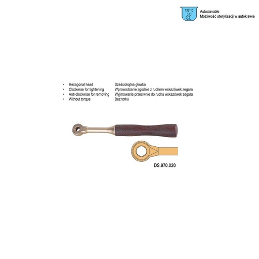 [DS.970.020] Ratchet wrench haxagonal large