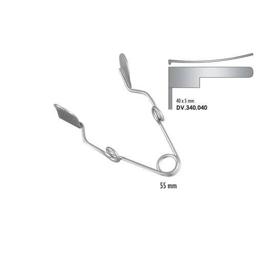[DV.340.040] Cheek retractor small 40x5mm, 55mm