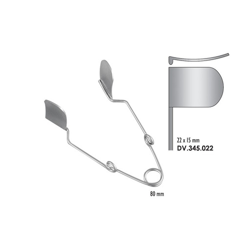[DV.345.022] Cheek retractor large 22x15mm, 80mm