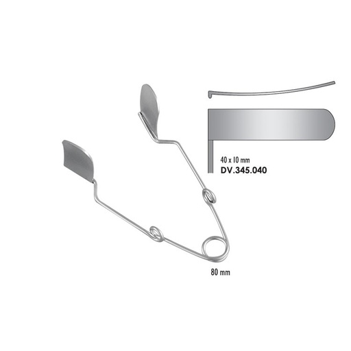 [DV.345.040] Cheek retractor large 40x10mm, 80mm