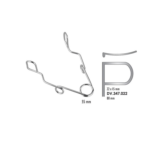 [DV.347.022] Cheek retractor large wire blade, 80mm