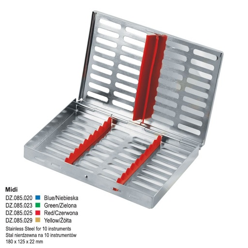 [DZ.085.025] Cassette Tray with cover MIDI, red