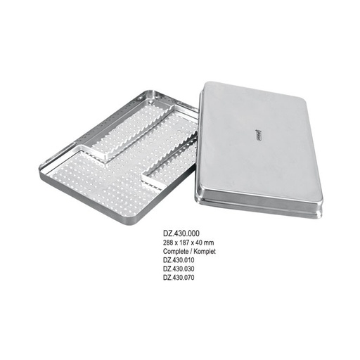 [DZ.430.000] Norm Tray (solid cover+perforated tray+rack for 15 instruments)