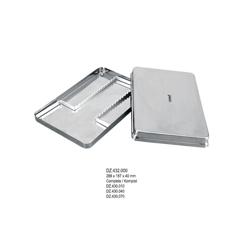 [DZ.432.000] Norm Tray (solid cover+solid tray+rack for 15 instruments)