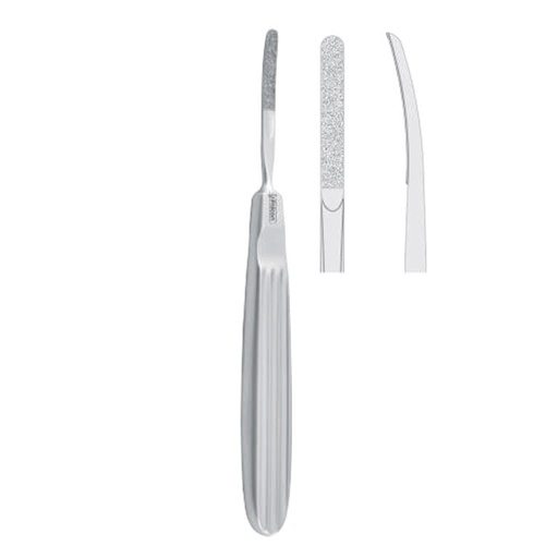 [FD.383.020|--|F58-529-02R|R58-529-02R] Rasp TMJ Dolwick-Reich diamond coated fig. 2, 150mm