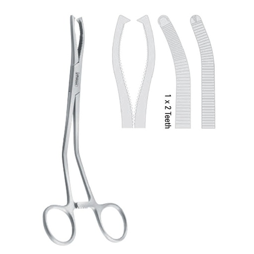 [FC.073.020|--|F60-031-02R|R60-031-02R] Forceps bone holding Dingman-Jeter-Van Sickels 1x2th 190mm