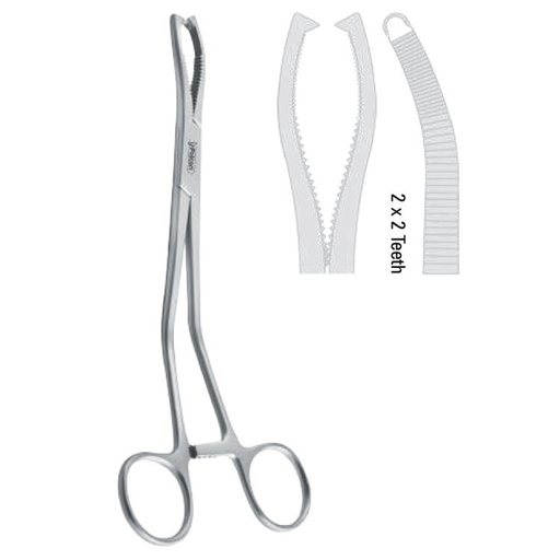 [FC.073.030|40-464-02|F60-031-03R|R60-031-03R] Forceps bone holding Dingman-Jeter-Van Sickels 2x2th 190mm