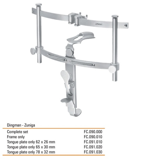 [FC.091.020|--|F60-068-03R|R60-068-03R] Mouth gag Dingman-Zuniga tongue plate only 65x30mm