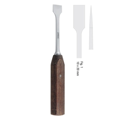 [FC.114.100|--|F60-277-10R|R60-277-10R] Osteotome sagittal sripping Hargis straight 10mm, 215mm