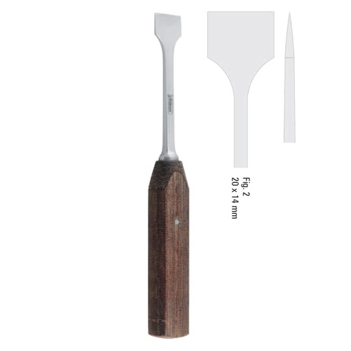 [FC.114.200|--|F60-277-20R|R60-277-20R] Osteotome sagittal sripping Hargis straight 20mm, 215mm
