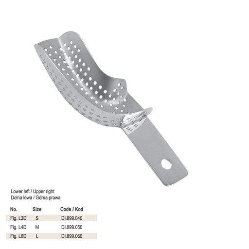 [DI.899.060] Impression tray partial without rim upper right / lower left fig. L6D