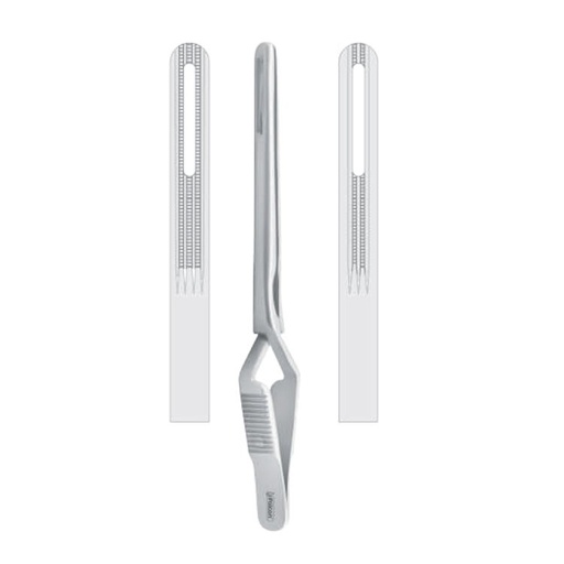 [FC.222.120|--|F60-540-12R|R60-540-12R] Clamp rib Obwegeser atraumatic straight 120mm
