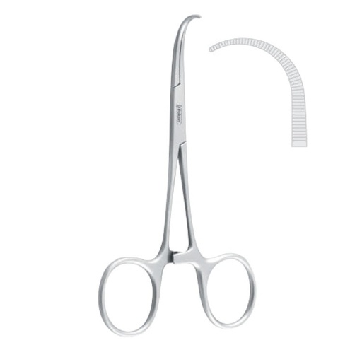 [FC.257.130|--|F60-671-13R|R60-671-13R] Forceps wire grasping Obwegeser fig.1 curved 130mm