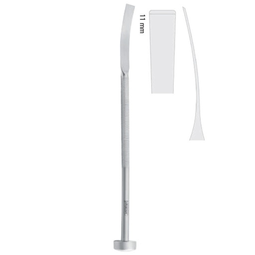 [FC.273.110|46-093-11|F60-755-11R|R60-755-11R] Osteotome Obwegeser elastic curved 11mm, 210mm